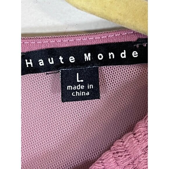 Floral Mesh Bodysuit Pink L Feminine Coquette Chic Glam Boho Western Preppy 80s - Picture 2 of 13